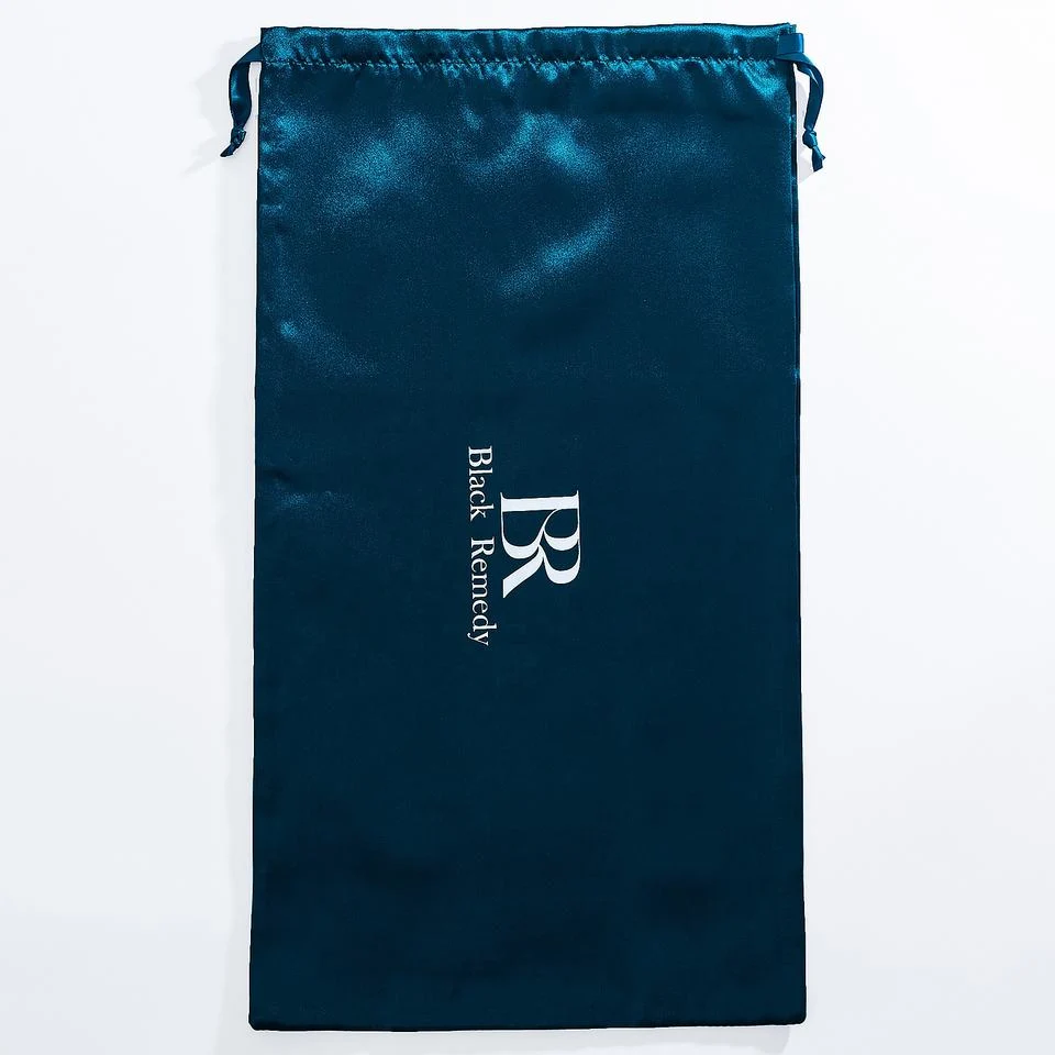 Blue Satin Drawstring Pouch — image 3