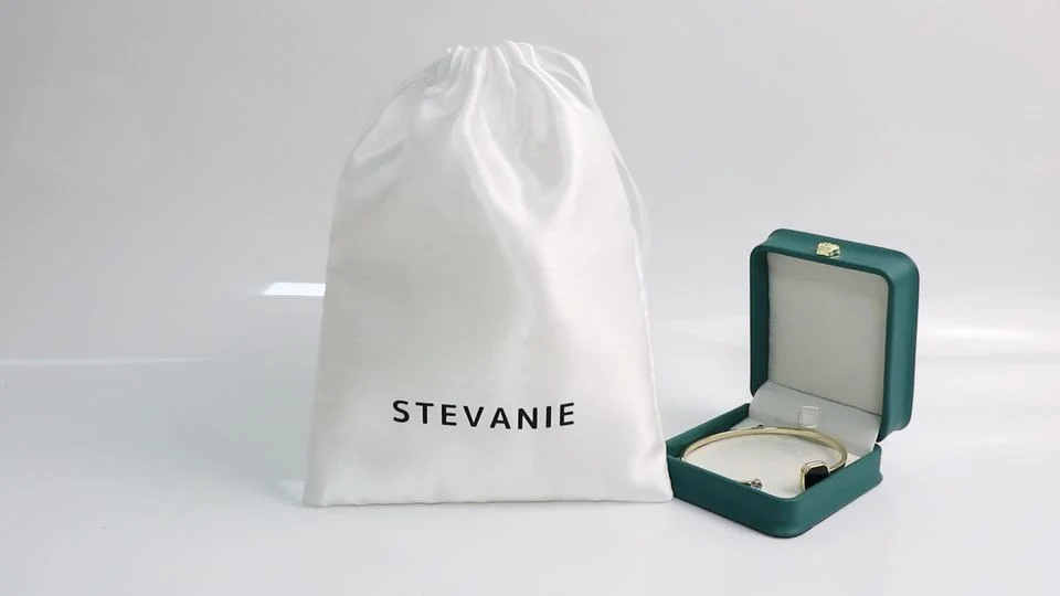 Green Satin Drawstring Pouch — image 3