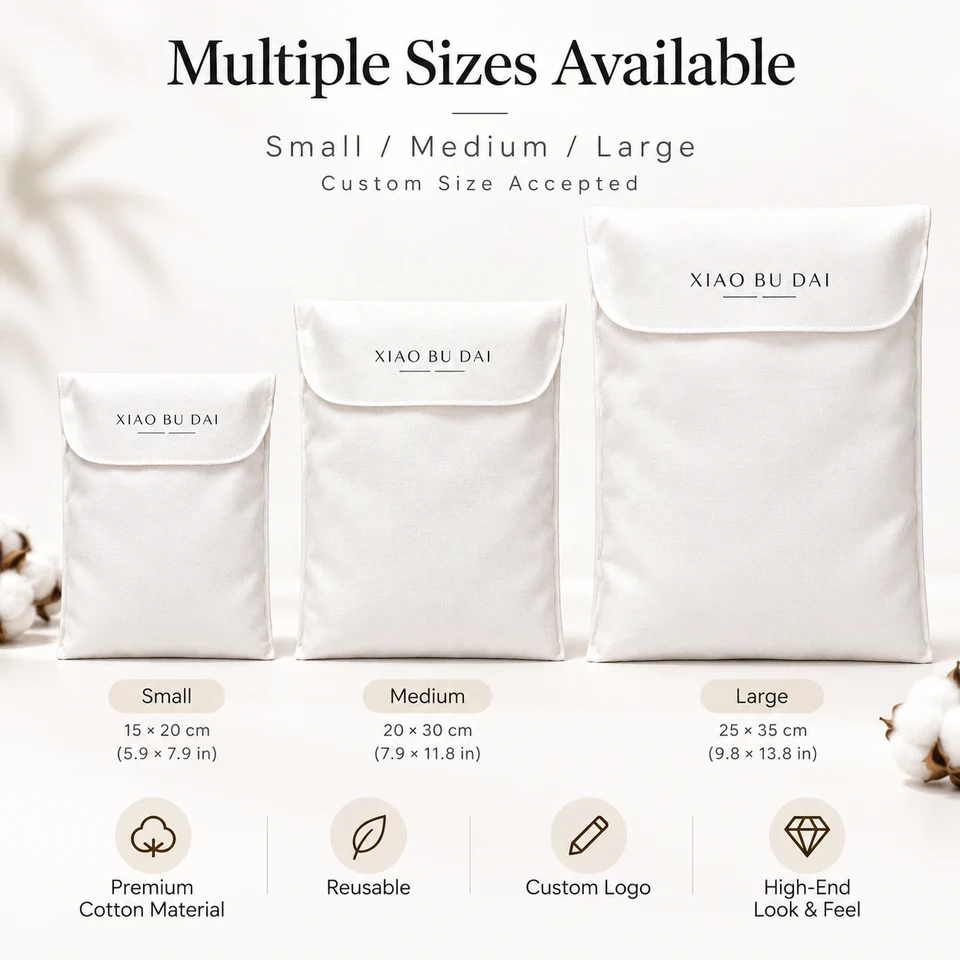 Cream Fabric Envelope Pouch — image 2