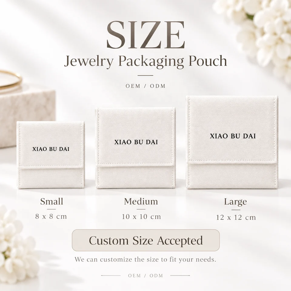White Fabric Envelope Pouch — image 3