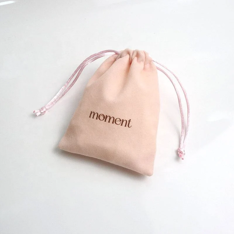 Pink Velvet Drawstring Pouch — image 3