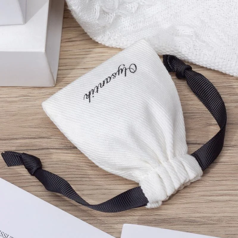 Cotton Drawstring Pouch with Ribbon — image 4