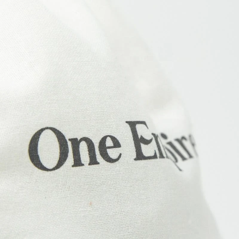 White Cotton Drawstring Pouch — image 5