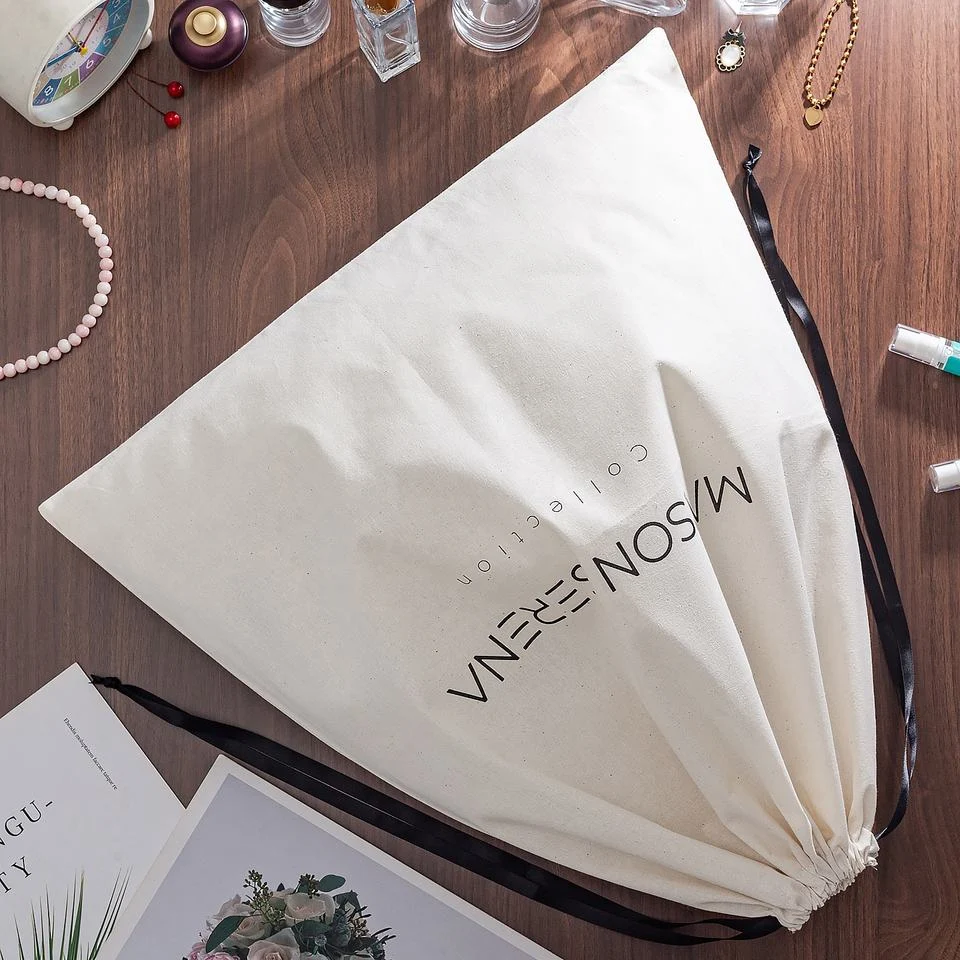 Textured Fabric Drawstring Pouch — image 3