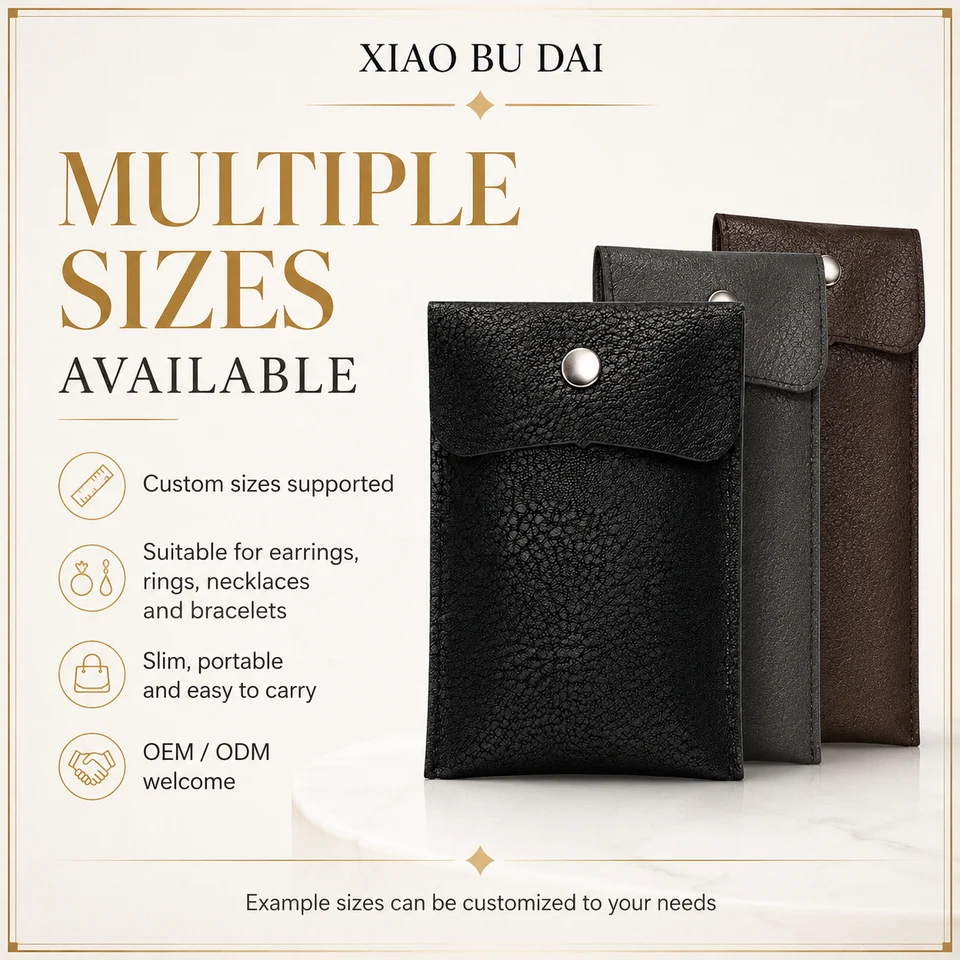 Black Leather-Look Envelope Pouch — image 2