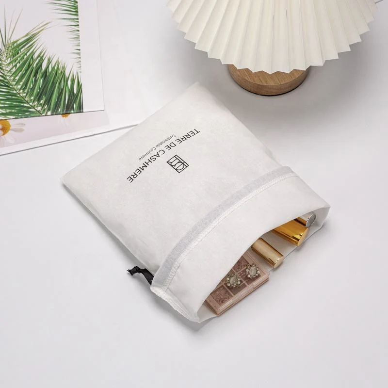 White Fabric Drawstring Pouch — image 5