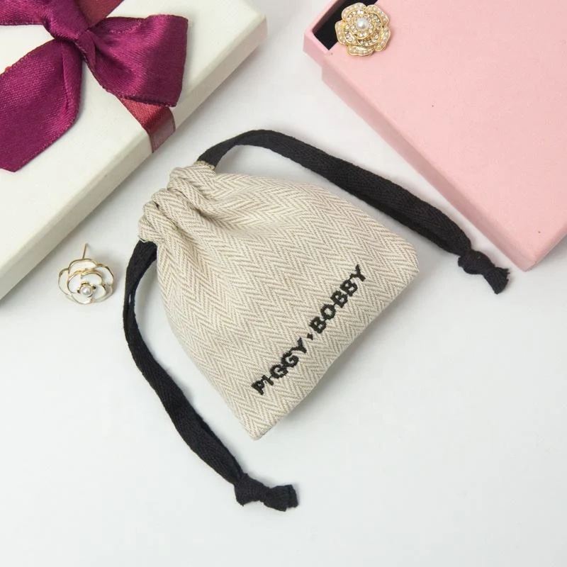 Textured Fabric Drawstring Pouch — image 3
