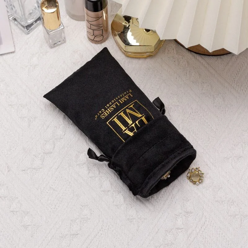 Black Velvet Drawstring Pouch — image 5