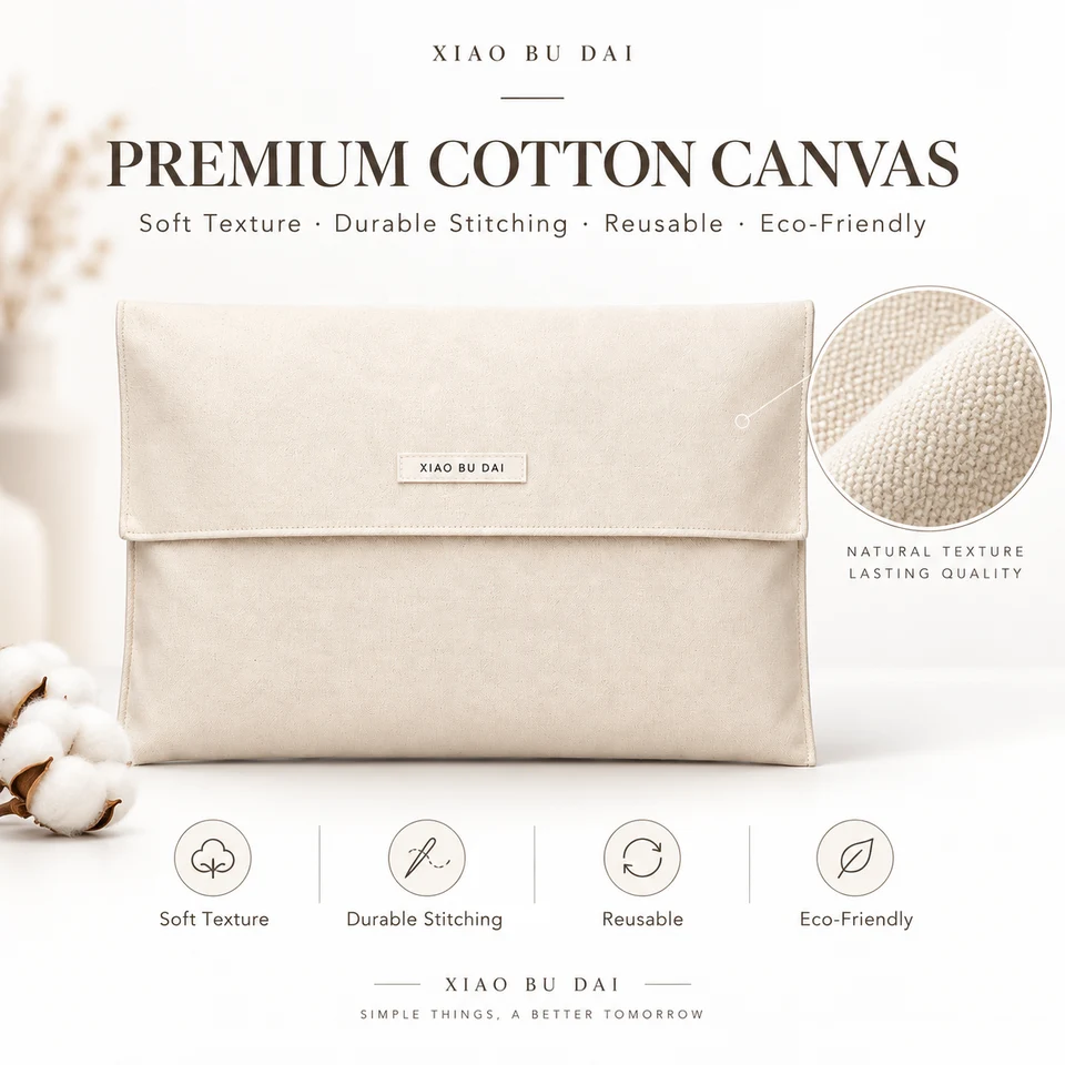 Cream Fabric Envelope Pouch — image 2