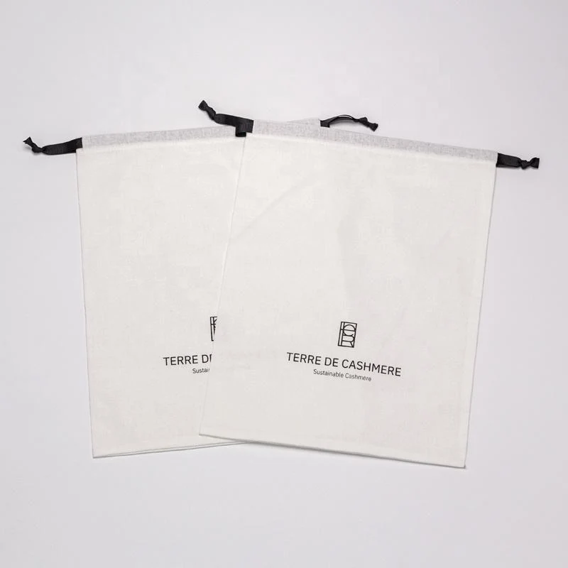 White Fabric Drawstring Pouch — image 6