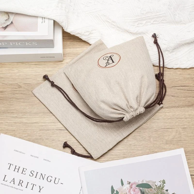 Textured Fabric Drawstring Pouch — image 4