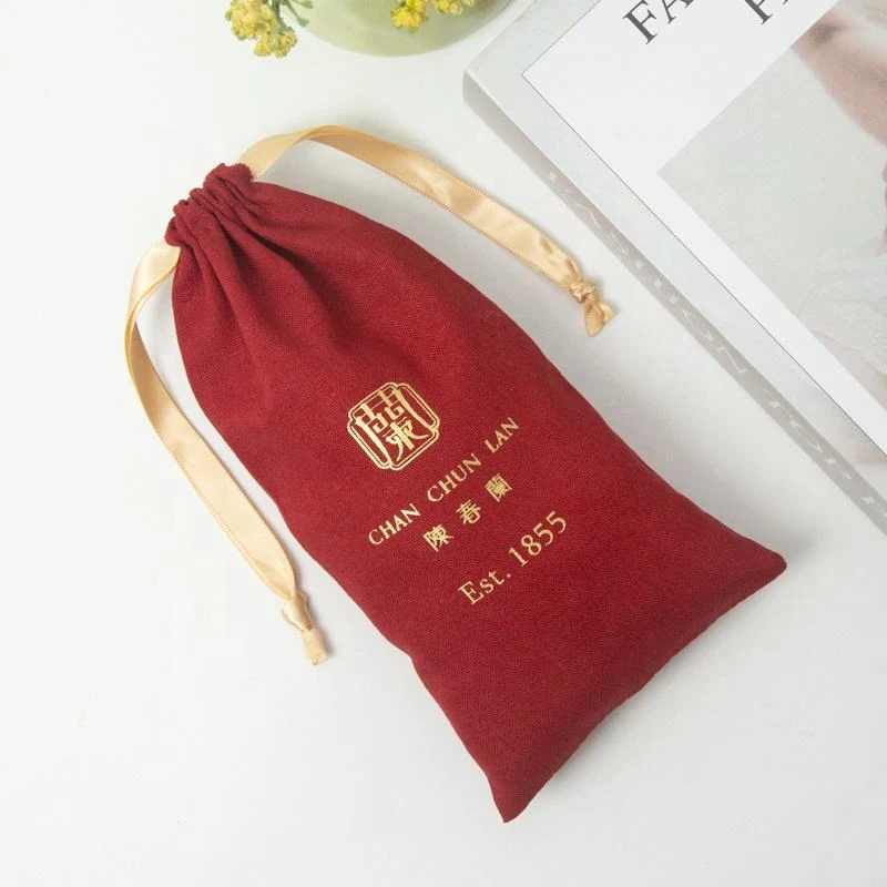 Textured Fabric Drawstring Pouch — image 3