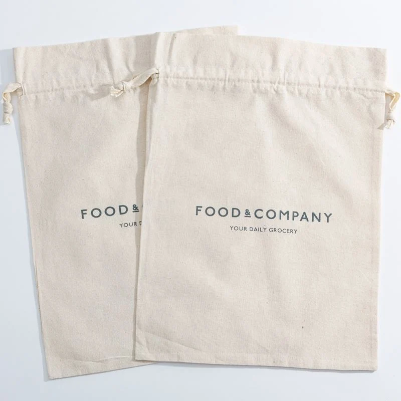 Beige Cotton Drawstring Pouch — image 6